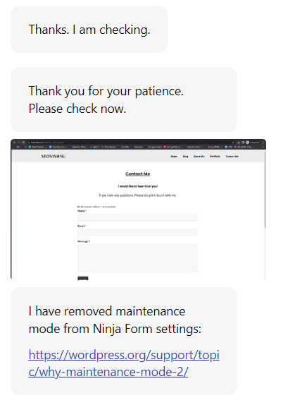 screenshot of cloudways live chat customer support