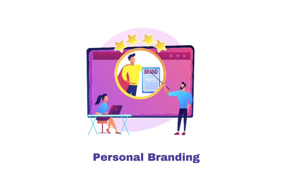 Builds Personal brand vector concept through blogging 
