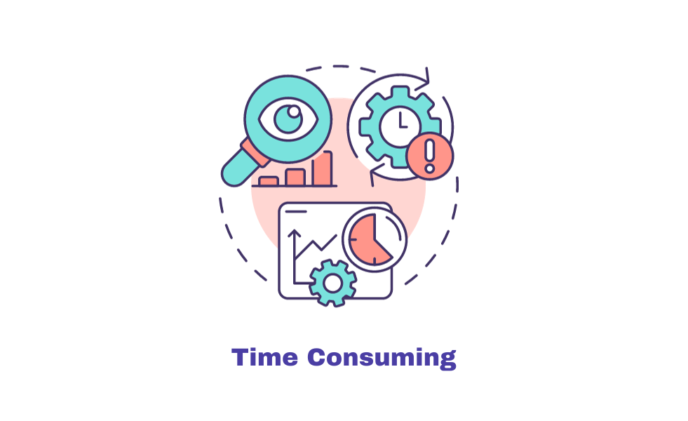 disadvantage of blogging time consuming vector illustration